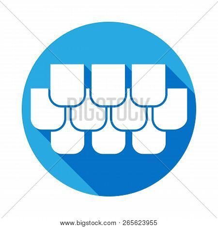 Shingles Icon With Long Shadow. Elements Of Constraction Icon With Long Shadow. Signs And Symbols Co