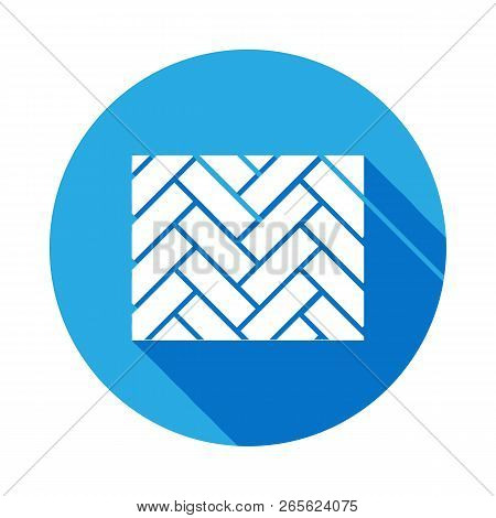 Parquet Icon With Long Shadow. Elements Of Constraction Icon With Long Shadow. Signs And Symbols Col