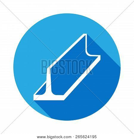 Metal Beam Icon With Long Shadow. Elements Of Constraction Icon With Long Shadow. Signs And Symbols 