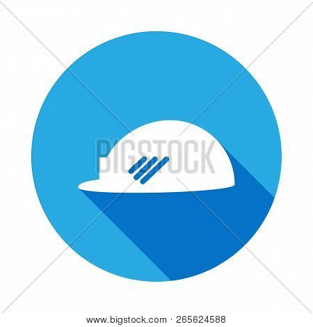 Helmet Icon With Long Shadow. Elements Of Constraction Icon With Long Shadow. Signs And Symbols Coll