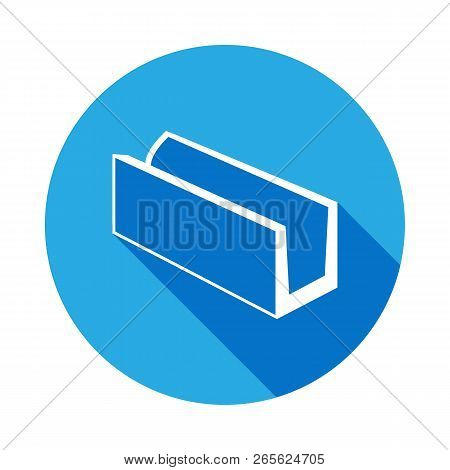 Metal Beam Icon With Long Shadow. Elements Of Constraction Icon With Long Shadow. Signs And Symbols 