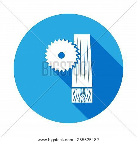 Electric Saw Icon With Long Shadow. Elements Of Constraction Icon With Long Shadow. Signs And Symbol