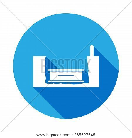 Coffin In Earth Vector Icon With Long Shadow. Element Of Kind Or Way Of Suicide Death Illustration. 