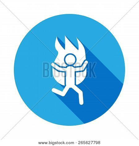 Fired Running Man Icon With Long Shadow. Element Of Kind Or Way Of Suicide Death Illustration. Signs