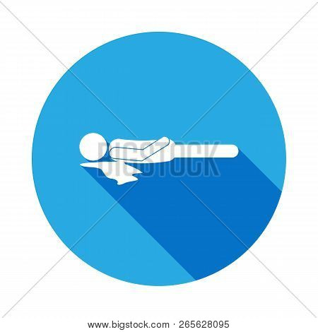 Dead, Body, Murder Icon With Long Shadow. Element Of Kind Or Way Of Suicide Death Illustration. Sign