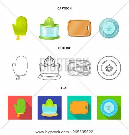 Vector Design Of Kitchen And Cook Icon. Set Of Kitchen And Appliance Stock Vector Illustration.