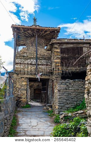 Traditional Architecture In Manang Village, Annapurna Conservation Area, Nepal