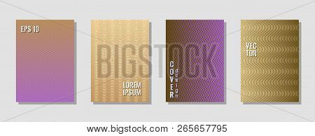 Trendy Zig Zag Banner Templates, Wavy Lines Gradient Stripes Backgrounds For Music Party Cover. Curv