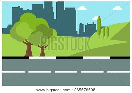 Illustration Of Activities In The Park During The Day, Vector Illustration