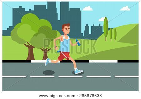 Illustration Of Activities In The Park During The Day, Vector Illustration