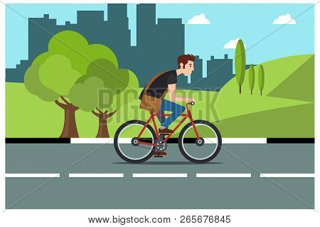 Illustration Of Activities In The Park During The Day, Vector Illustration