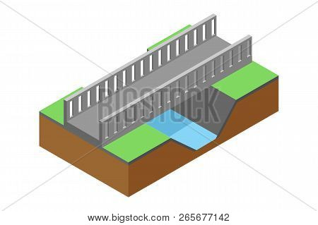 Isometric Bridge , Vector Illustration