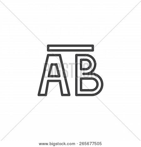 Line Segment Outline Icon. Linear Style Sign For Mobile Concept And Web Design. Math Simple Line Vec