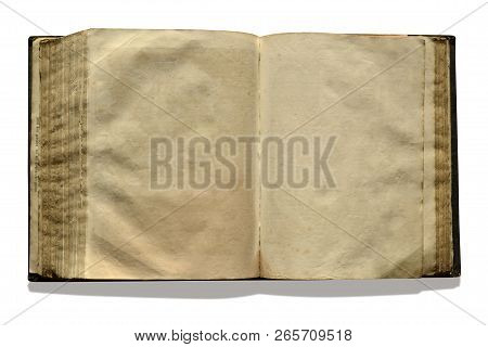 Old Antique Book Open With Empty Pages