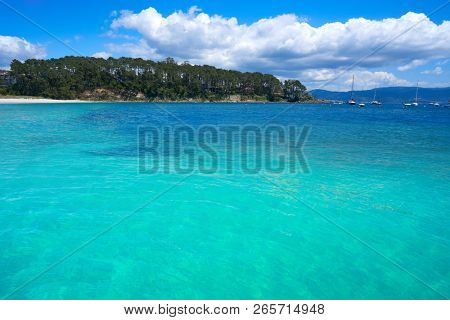 Portonovo Baltar beach in Pontevedra of Galicia in Sanxenxo also Sanjenjo