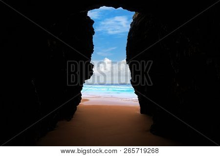 Playa las catedrales Catedrais beach in Ribadeo Galicia of Lugo Spain