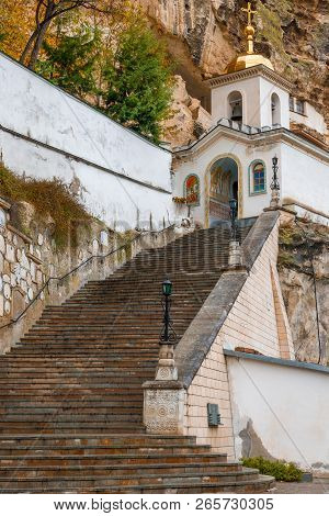 The Holy Assumption Cave Monastery In Chufut-kale, Crimea, Bakhchisaray