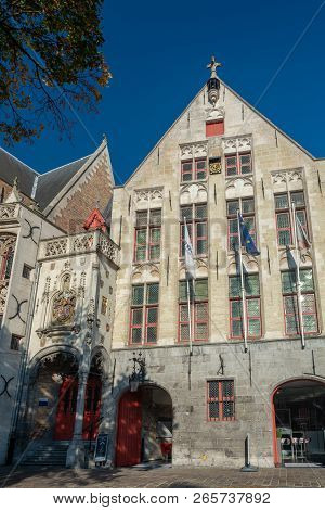 Bruges, Belgium - October 6, 2018: In The Middle Ages A Toll Was Levied At St. John S Bridge, Now Ja