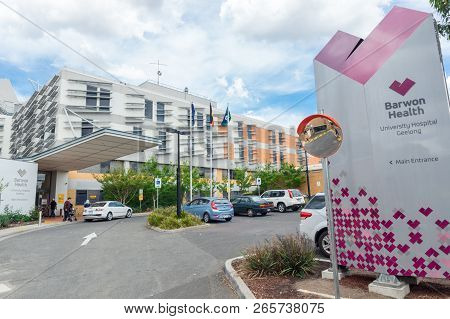 Geelong, Australia - October 14, 2018: The University Hospital Geelong Is Part Of Barwon Health. It 