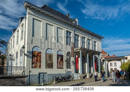 Bruges, Belgium - October 6, 2018: Arentshuis Is A Neoclassical Building From The Last Quarter Of Th