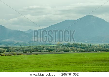 Ladnscape From Slovakia - Green Meadows And Fields And Mountains