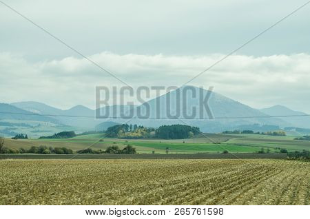 Ladnscape From Slovakia - Green Meadows And Fields And Mountains