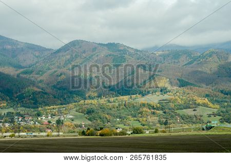 Ladnscape From Slovakia - Green Meadows And Fields And Mountains