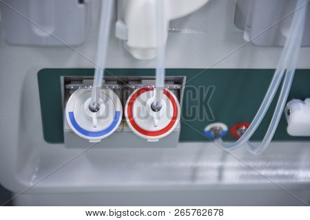 Kidney Dialysis Is Connected To The Kidney Machine. Health Care, Dialysis, Kidney Transplant, Medica