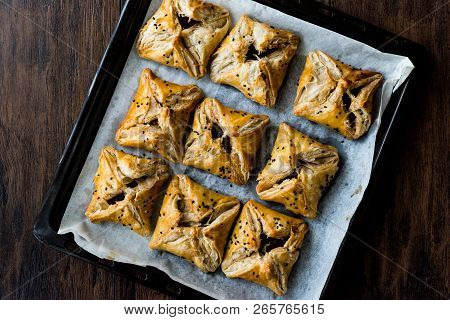 Turkish Borek Made With Mille Feuille And Minced Meat.