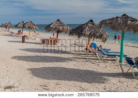Playa Ancon, Cuba - Feb 9, 2016: View Of Playa Ancon Beach Near Trinidad, Cuba