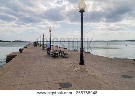 Cienfuegos, Cuba - February 10, 2016: Muelle Real Pier In Cienfuegos Cuba