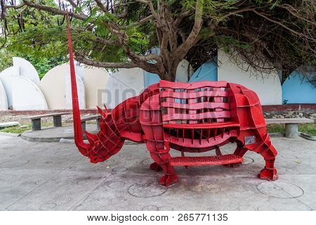 Cienfuegos, Cuba - February 11, 2016: One Of Sculptures In Parque De Esculturas Park In Cienfuegos, 