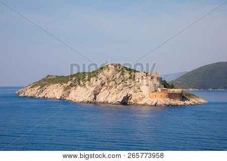 Rt Ostra Light Is Point Extremity Of A Narrow And Rocky Peninsula Prevlaka, Entrance Point Of Boka K