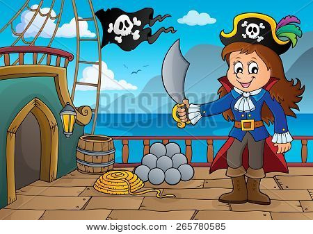 Pirate Ship Deck Topic 7 - Eps10 Vector Illustration.