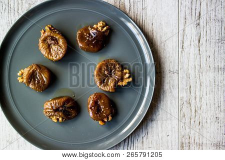 Dried Fig Dessert With Walnut / Cevizli Incir Tatlisi.