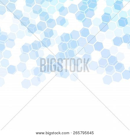 Blue Tones Hexagonal Honeycomb Abstract Background - Vector Eps10