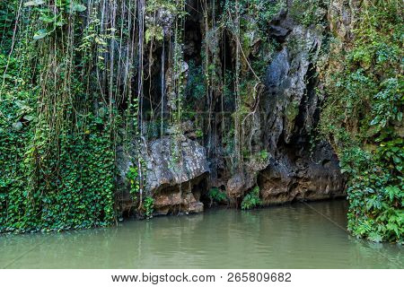 Entrance Of Cueva Del Indio Cave In National Park Vinales, Cuba
