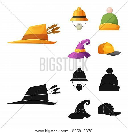 Isolated Object Of Headgear And Cap Icon. Set Of Headgear And Accessory Stock Vector Illustration.
