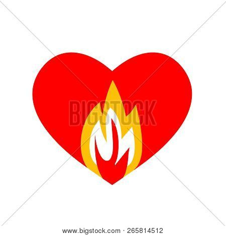 Love Fire Logo Design Element. Vector Illustration