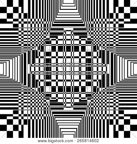 Abstract Arabesque Miroring Cross Like Perspective Black On Transparent Background