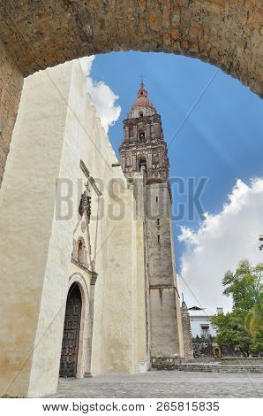 Cuernavaca Cathedral Before 2017 Earthquake, Side Door Part Of The Monastery Of The Assumption Of Ma