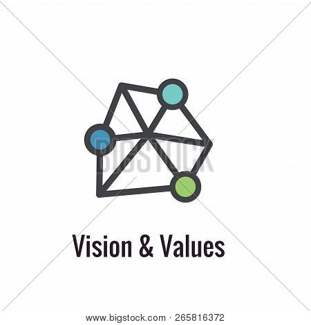 Core Values Outline Or Line Icon Conveying Vision & Purpose