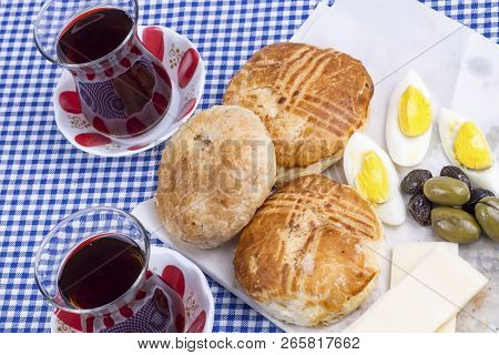 Turkish Breakfast Boyoz With Egg Famous In İzmir, Turkey