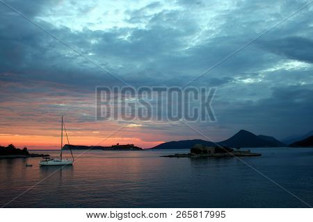 Fantastic Sunset Landscape, Lustica, Montenegro, Dramatic Sky