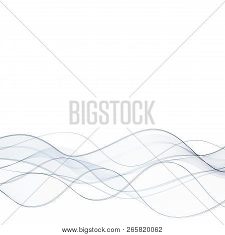 An Abstract Vector Blue Wave With Clear Lines. Eps 10