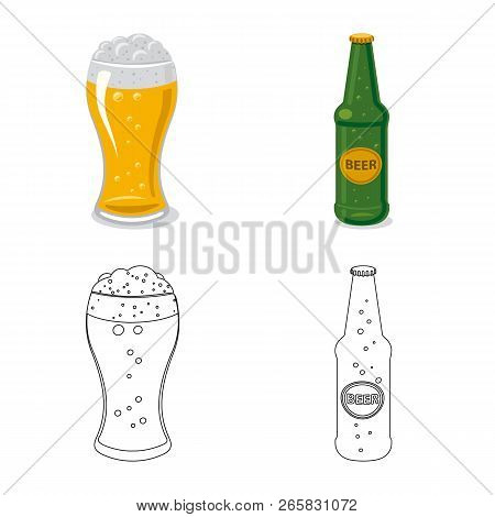 Vector Design Of Pub And Bar Logo. Set Of Pub And Interior Vector Icon For Stock.