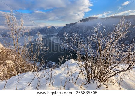 Landscape In The Danube Gorges. Cazanele Mari Seen From The Romanian Side