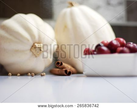 Food Detail Image Of Cinnamon, Spices, Cranberries And Winter Squash