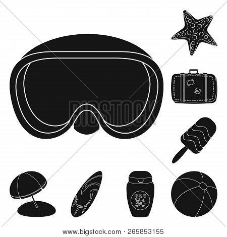 Vector Illustration Of Equipment And Swimming Icon. Collection Of Equipment And Activity Vector Icon