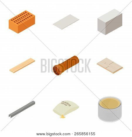 Fireclay Icons Set. Isometric Set Of 9 Fireclay Vector Icons For Web Isolated On White Background